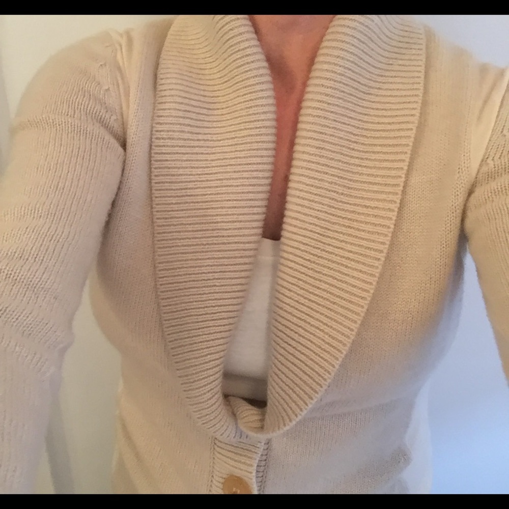 🎉SOLD ON TRADESY! NWT DEREK LAM TRIPLE PLY SHAWL COLLAR RUNWAY CASHMERE CARDIGAN - Picture 2 of 14